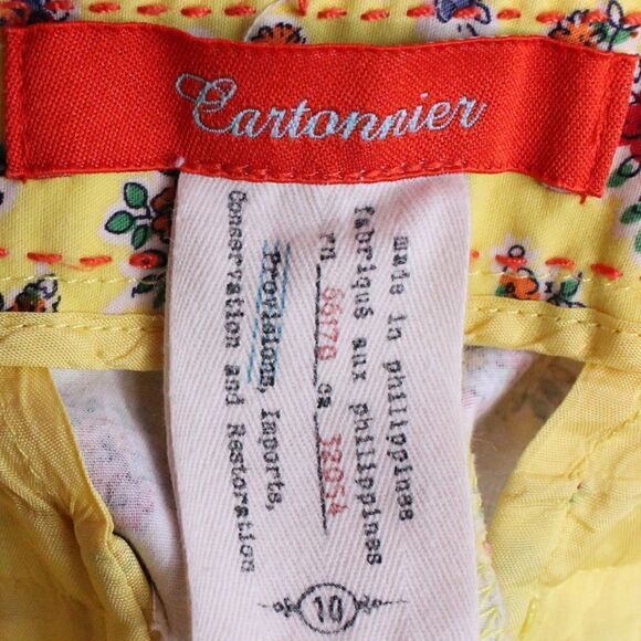 ANTHROPOLOGIE CARTONNIER Floral Cropped Pants in Yellow Size 10 - Picture 9 of 9